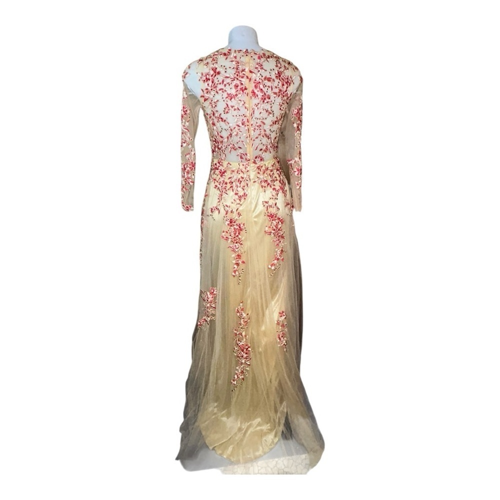 MEIER Women’s Illusion Long Sleeve Embroidery Prom/Formal Dress – Size 8 NWT - Picture 3 of 16